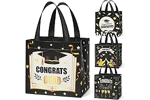 Graduation Gift Bags with Handles - 16pcs Premium Quality Black and Gold...