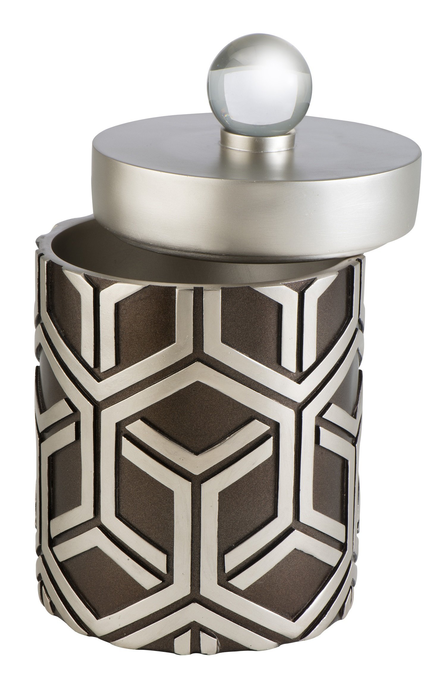 OK Lighting OK-4276JX 10 Inch Savannah Chestnut Decorative Box, Brown And Silver