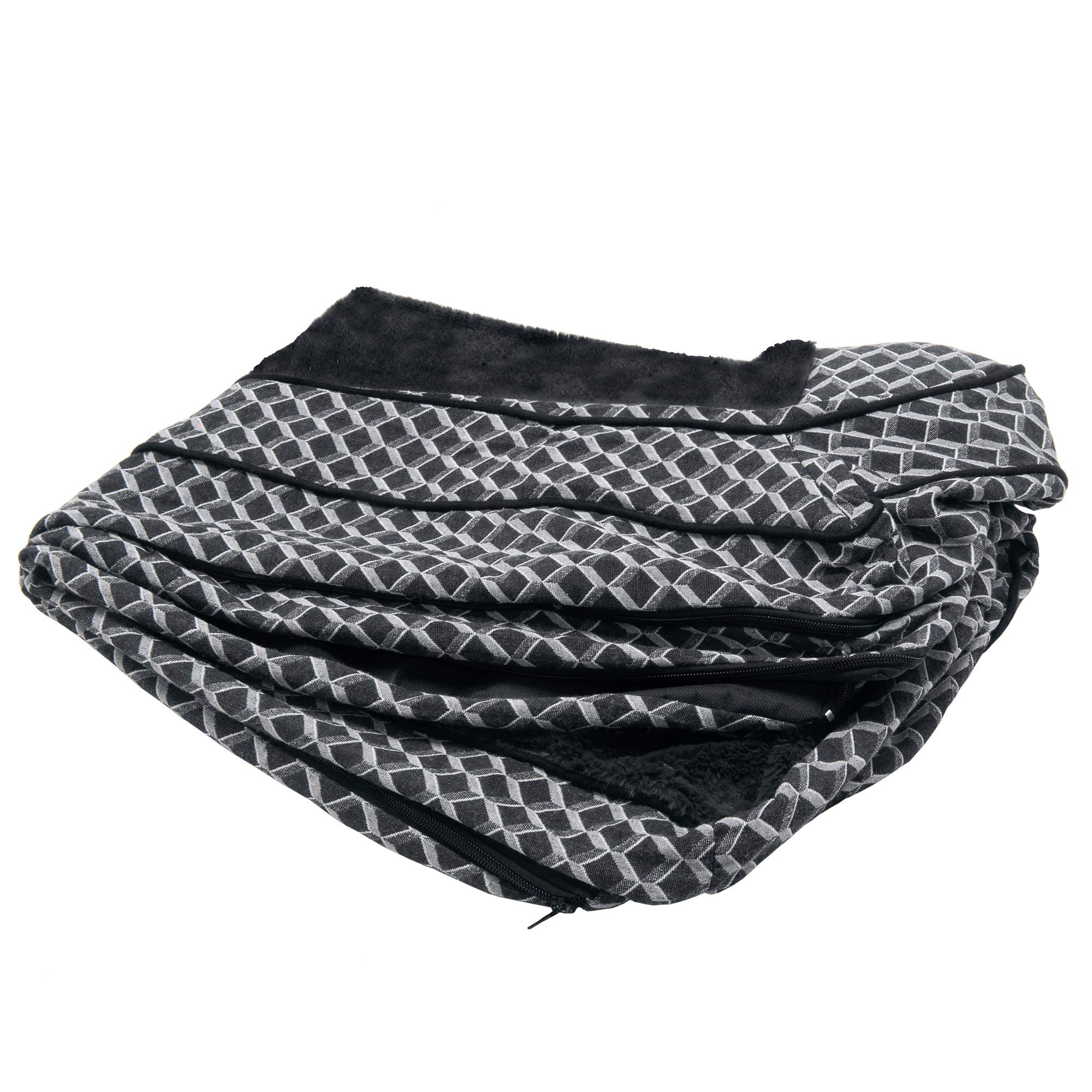 FurHaven Replacement Dog Bed Cover Comfy Couch Plush & Décor Sofa-Style, Machine Washable - Diamond Gray, Jumbo (X-Large)
