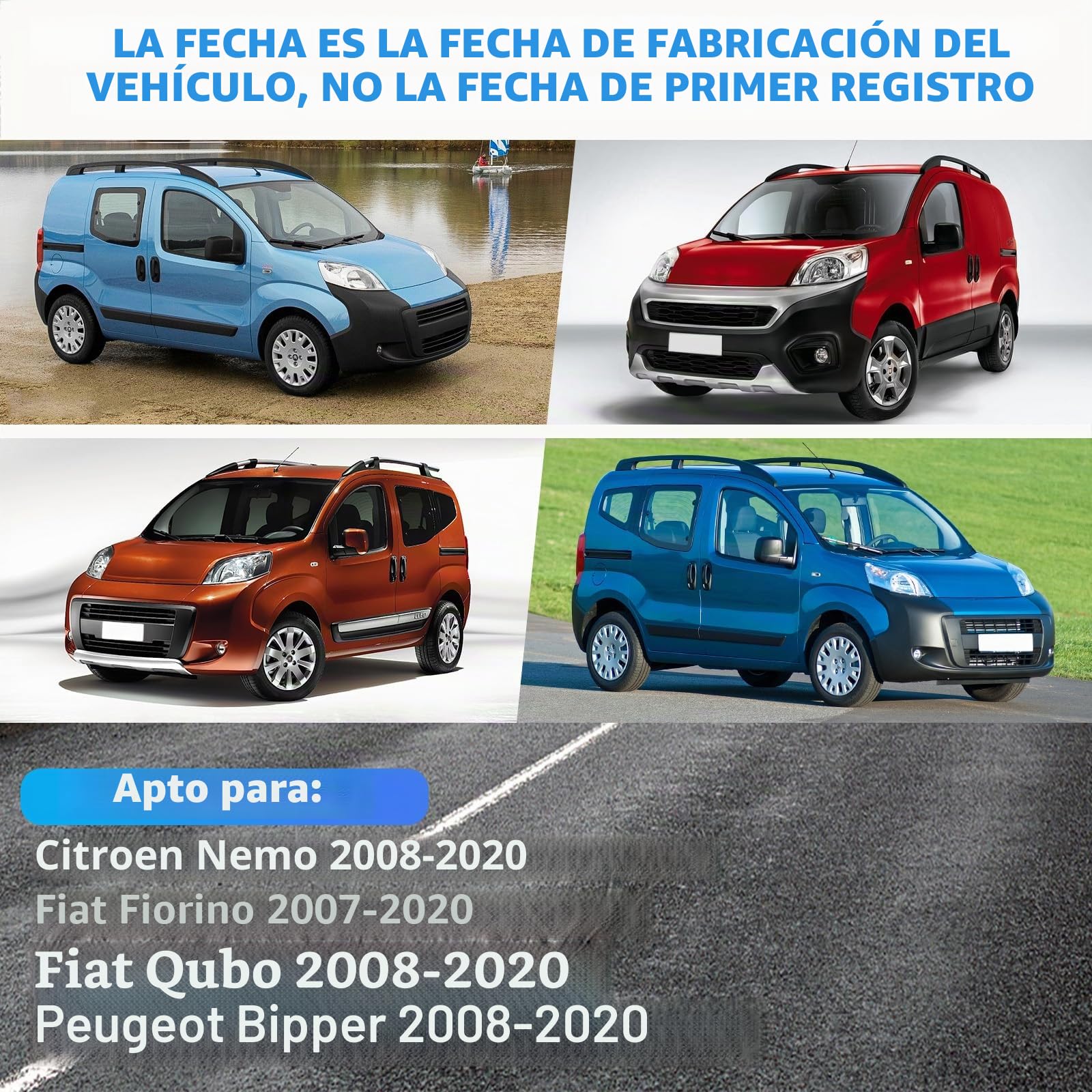 Mingke Cristal Espejo Retrovisor Derecho para Citroen Nemo Fiat Fiorino Qubo Peugeot Bipper 2008-2020 Retrovisor Exterior Calefactable Ajustable