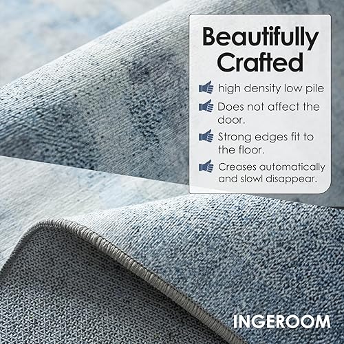 Miniatura 5 de Alfombra lavable a máquina, antideslizante, con base abstracta, de 5 x 7 pulgadas, lavable para salas de estar, dormitorios y comedores, fácil de