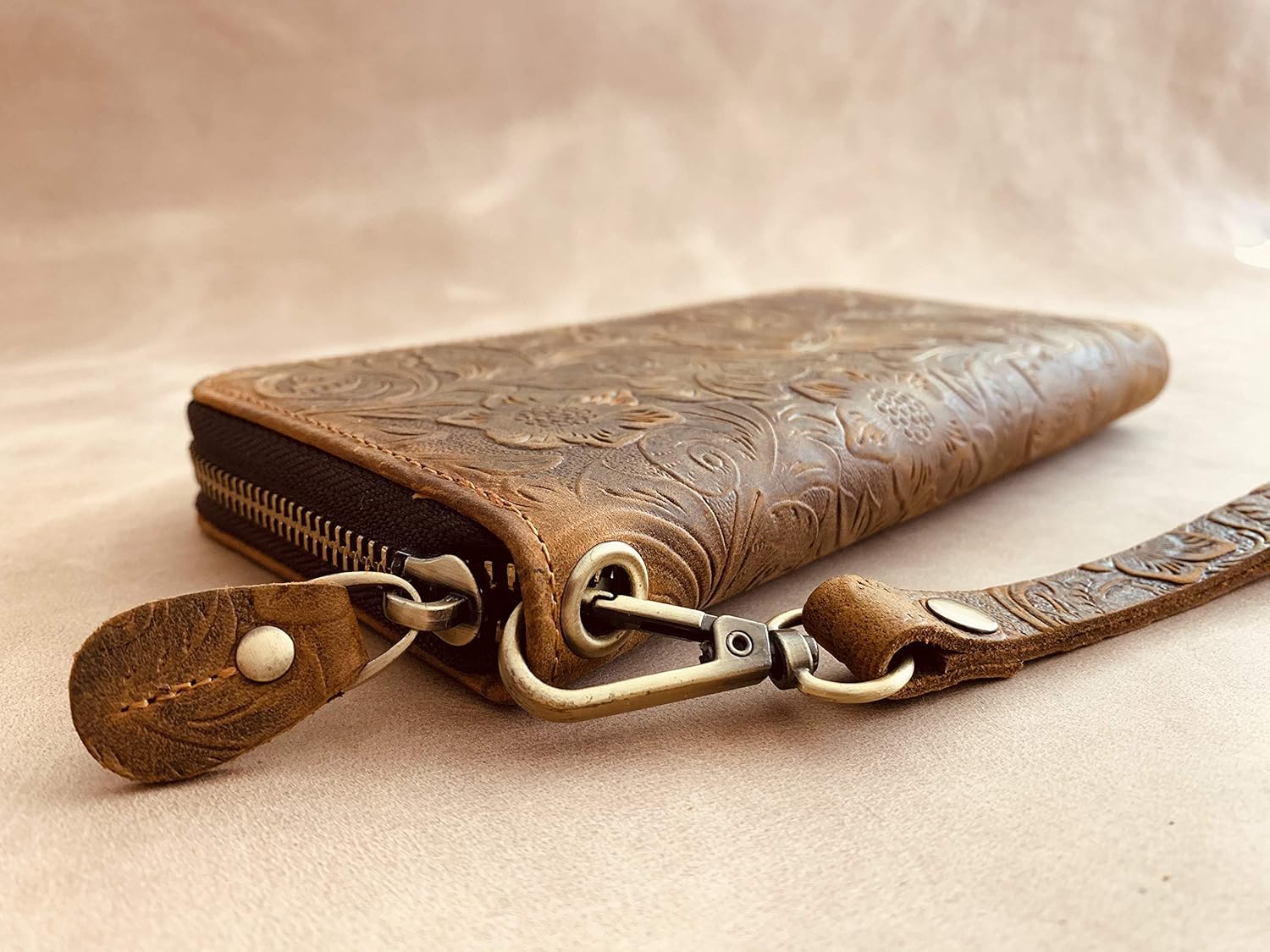 Women's wallet, Women's Wallet organizer, Long wallet, Leather wallet, Zipper Wallet, Wristlet Wallet | Flower Wallet |