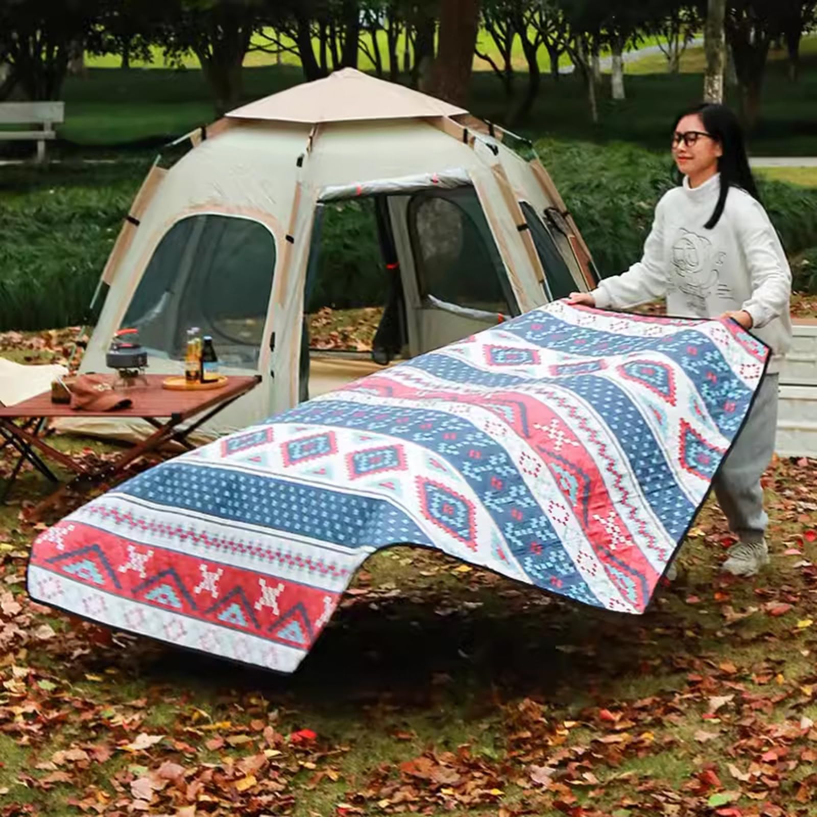 2pcs Coperta da Picnic Impermeabile Pieghevole Grande Telo Spiaggia Antisabbia Telo da Mare Grande Coperta da Spiaggia Tappetino da Picnic Telo da Campeggio Parco Giardino Spiaggia