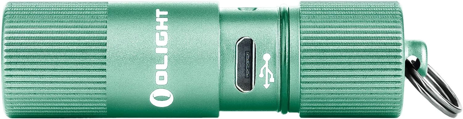 OL-Olight i1R 2 EOS 150 Lumens Tiny Rechargeable Led Keychain Light Twist Switch Mini Compact Flashlight with Built-in Rechargeable Battery and Battery Box(Mint Green Color) - - 