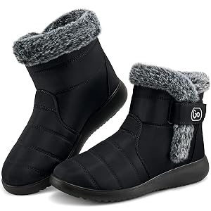 Winter Snow Boots for Women Comfortable Warm Fur Lined Ankle Booties Non Slip Waterproof Boots for Outdoor Walking