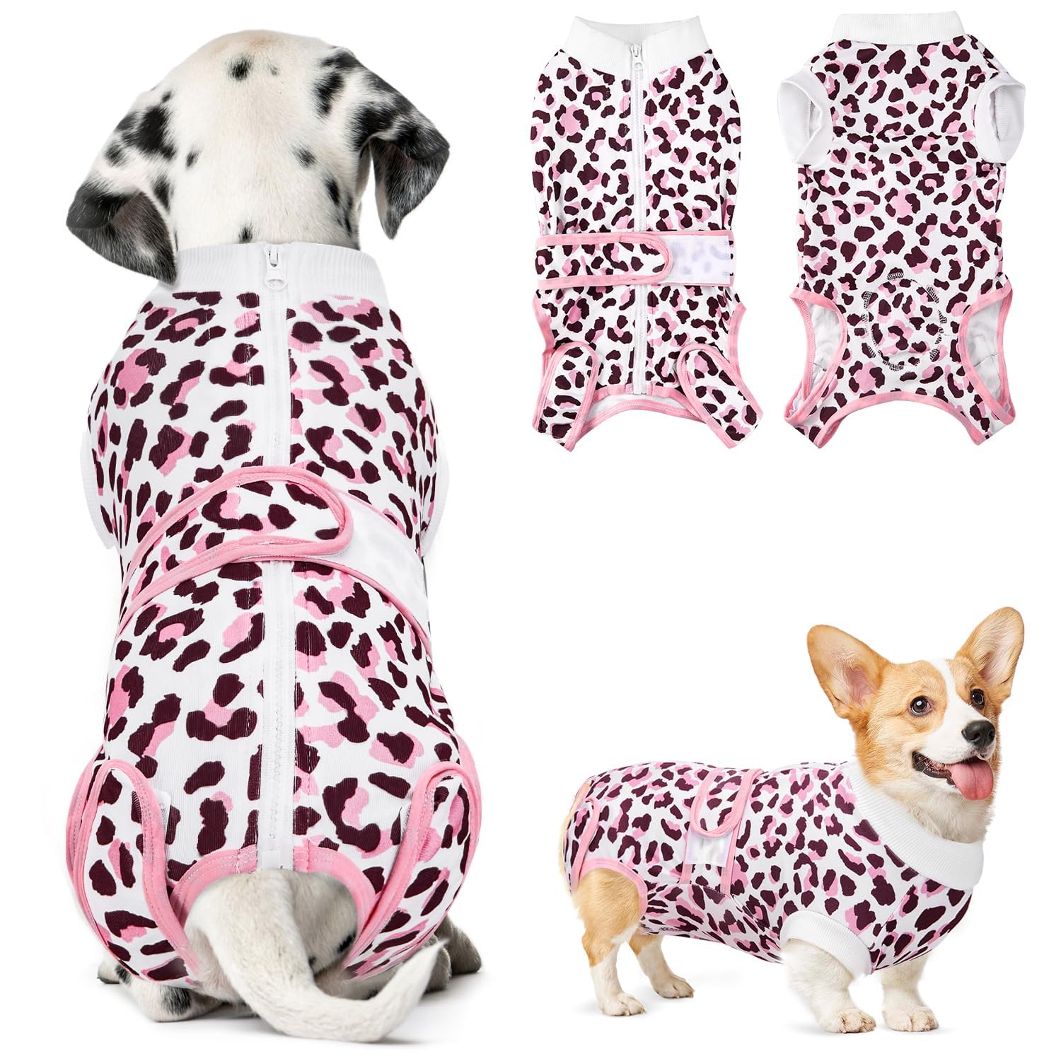 Eyein Dog Recovery Suit Female Male - Dog Body Suit After Surgery Surgical Abdominal Wounds Protector, Stop Licking Onesie with Zipper Post Spay Neuter, Pet Cone E-Collar Alternative(M)