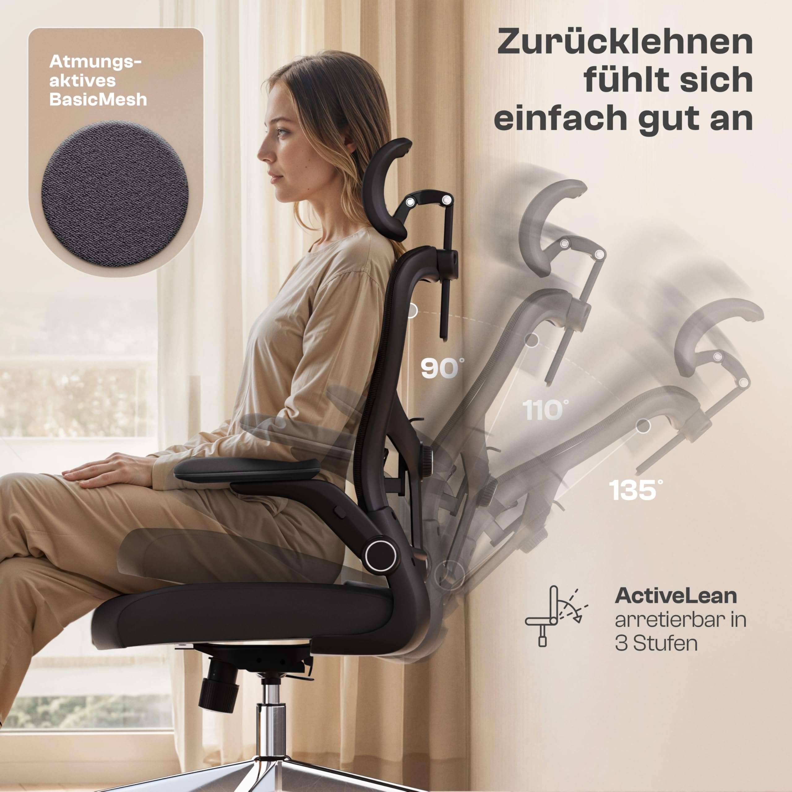 Gawain Bürostuhl Ergonomisch [VERGLEICHSIEGER] Drehstuhl 150kg | Schreibtischstuhl Ergonomisch | Komfortabler Gaming Stuhl | Bürostuhl Testsieger für höchsten Komfort und Ergonomie