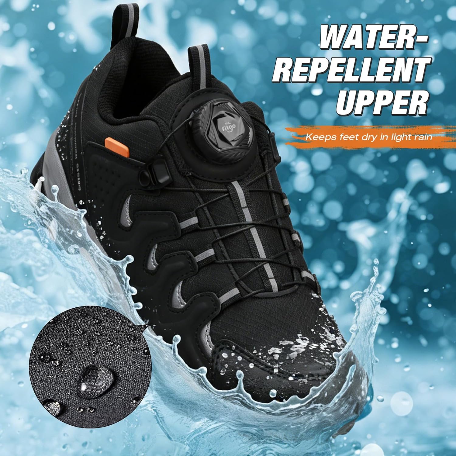 UOVO Girls Boys Hiking Shoes Boys Girls Waterproof Sneakers Kids Running Tennis Outdoor Shoes Non-Slip Lightweight - Image 3