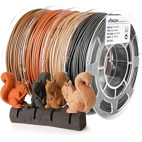 AMOLEN WOOD FILAMENT PLA, BEST 3D PRINTING FILAMENT WOOD