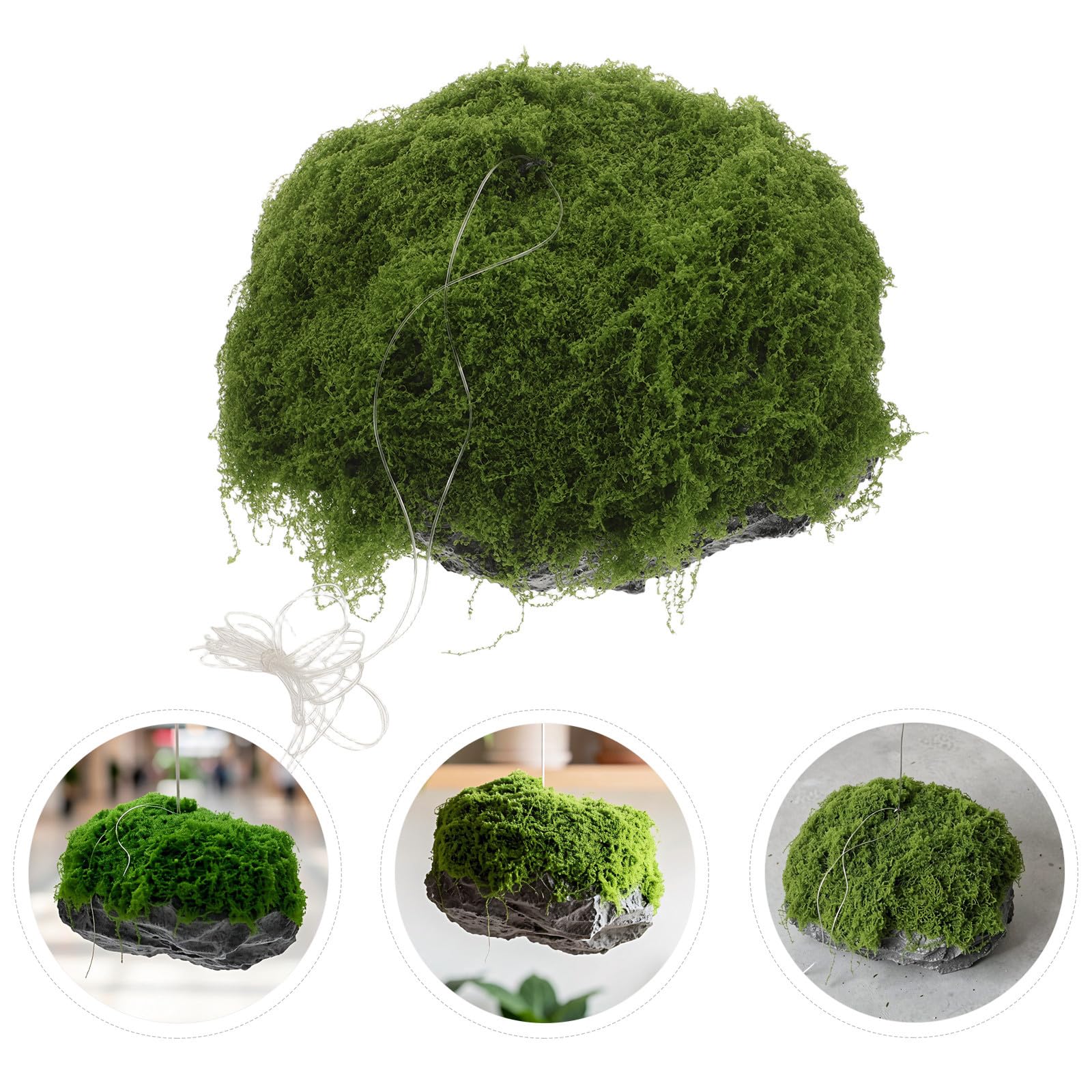 Abaodam Ornamento Pietra Muschio Simulata Sospesa Verde 26,5cm Zen