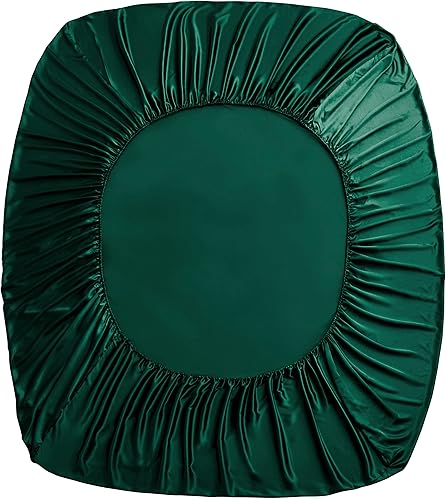 Miniatura 6 de Homiest Juego de sábanas de satén de 4 piezas con bolsillos extra profundos, juego de ropa de cama tamaño matrimonial, bolsillo profundo de 18 a 24