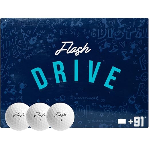 +91 Flash Distance Golf Balls - Premium Tournament Quality for Maximum Distance and Control | Pack of 12 High-Performance Balls (White)