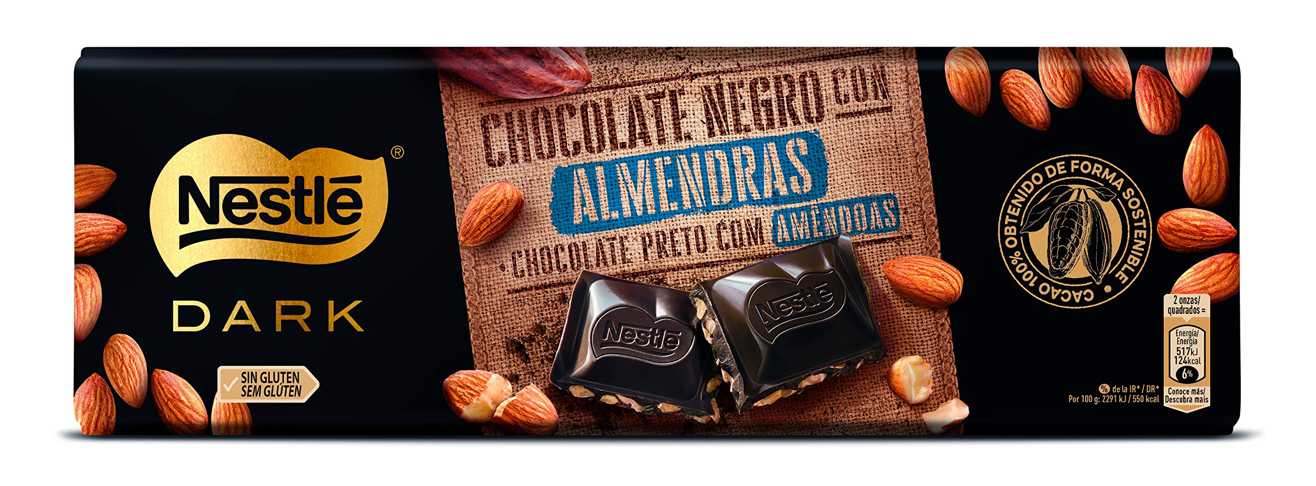 NESTLÉ DARK Tableta Almendras 270 g - Pack de 15