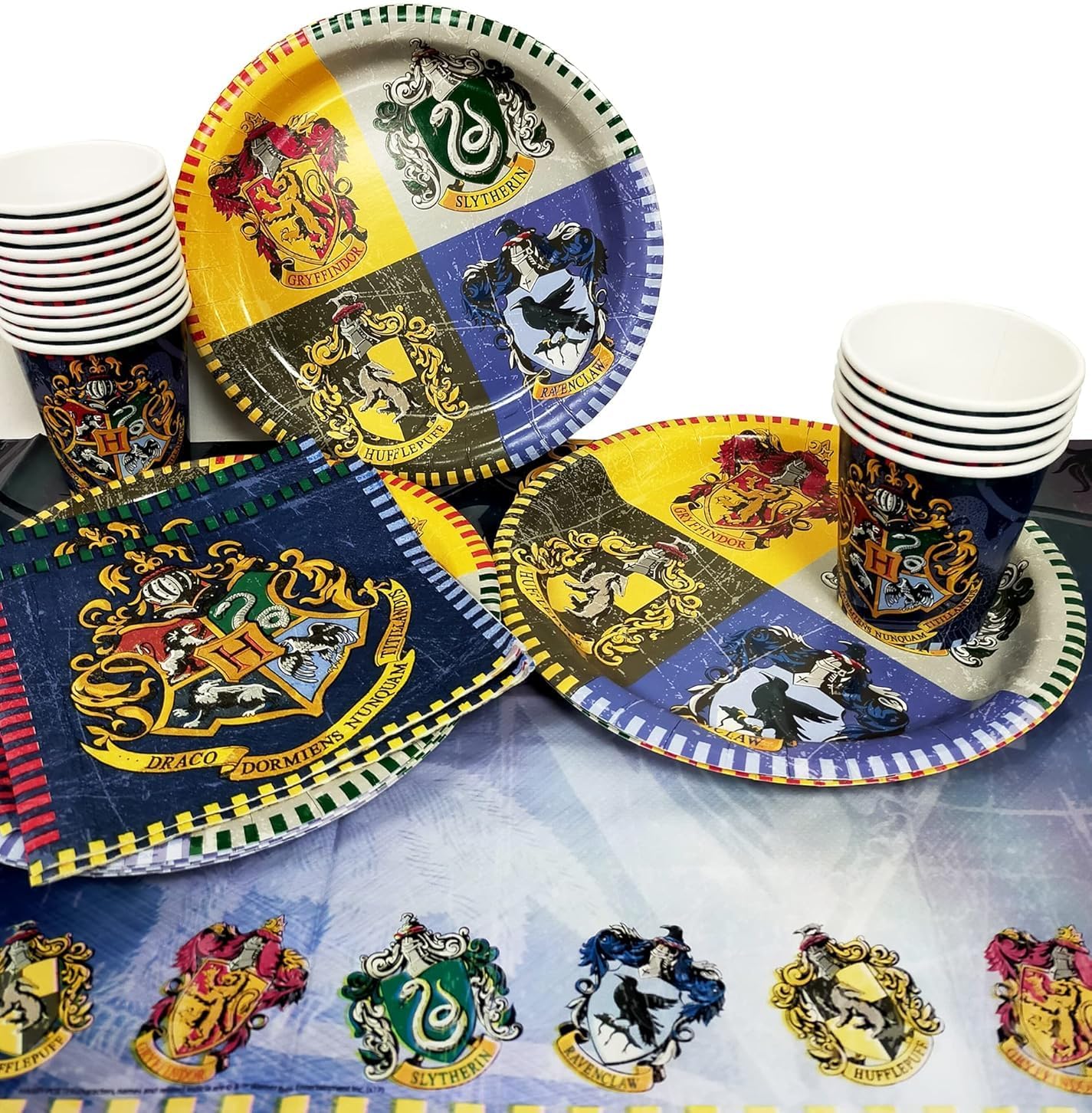 Harry Potter Party Supplies Paper Plates Cups Napkins Tablecloth -16 Guests