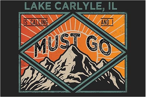 R and R Imports Lake Carlyle Illinois 9X6-Inch Souvenir Wood Sign With Frame Must Go Design