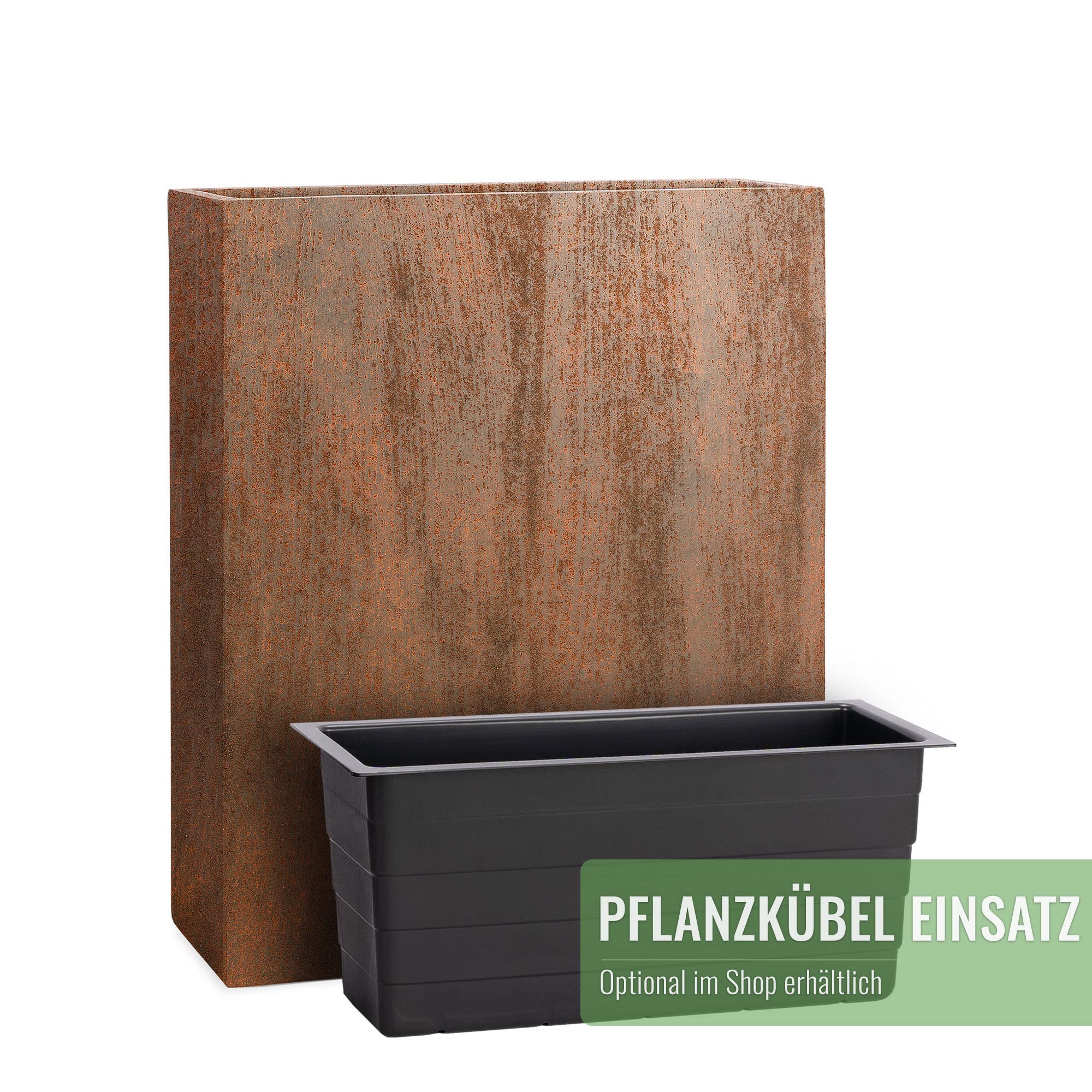 Pflanzwerk® Fioriera Vaso per fiori Portavaso DIVIDER Ruggine Marrone 72x60x25cm *Resistente al gelo* *Protezione UV* *Europea di qualità*