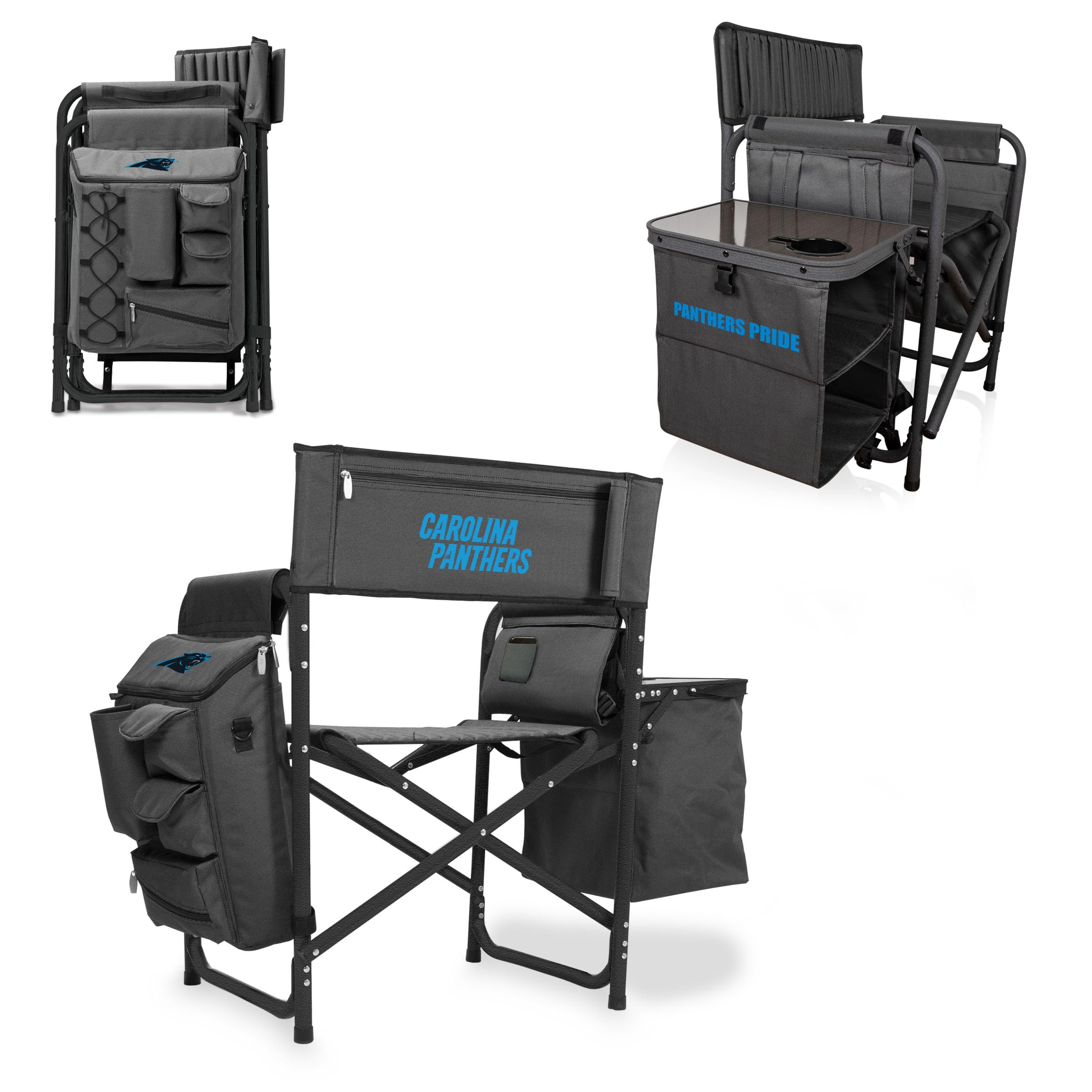 Picnic TIME NFL Unisex-Adult NFL Fusion Camping Chair with Side Table and Soft Cooler, Beach Chair for Adults, Lawn Chair