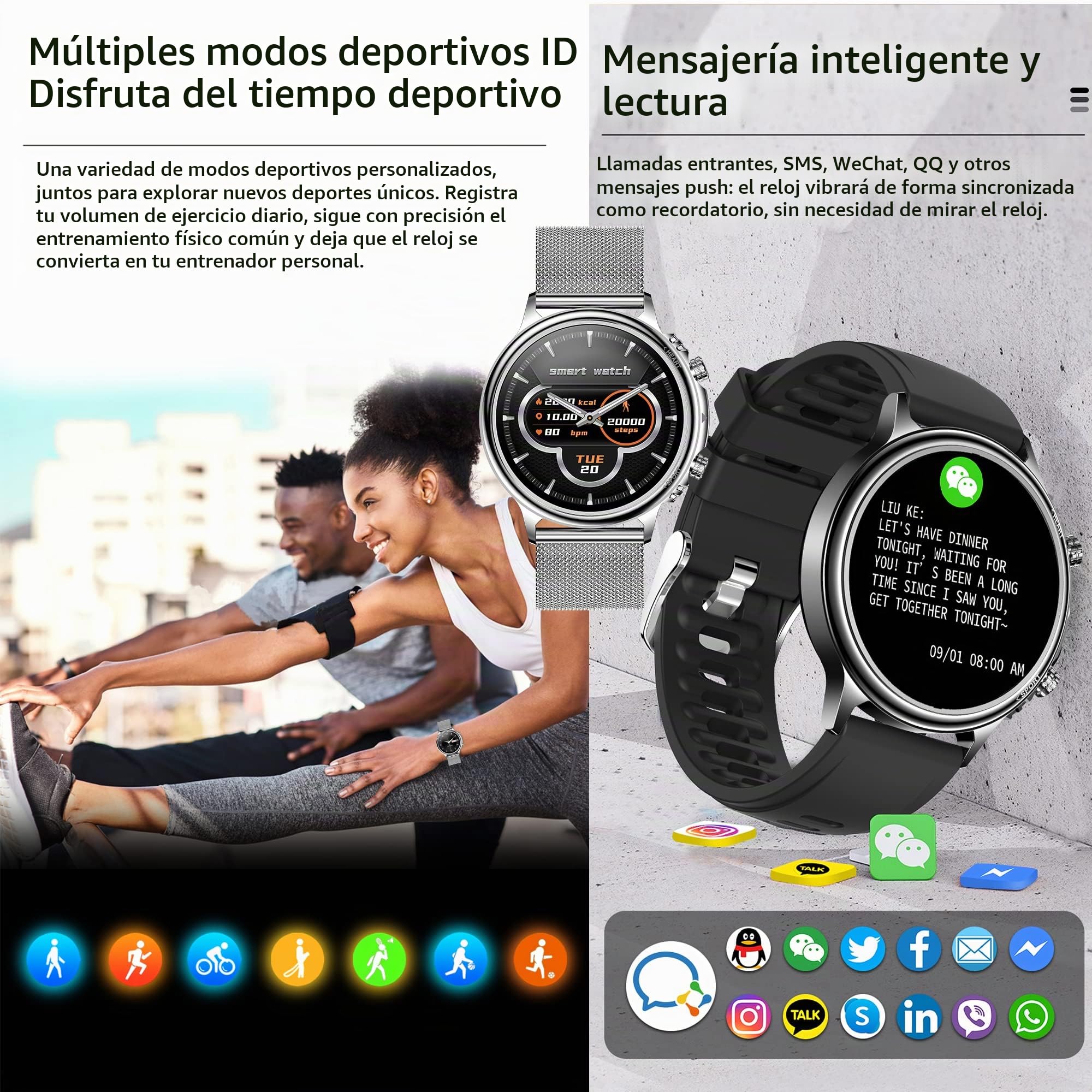 ZPIMY Reloj Inteligente Mujer con Llamada y Whatsapp, 5ATM Impermeable Smartwatch, 1,32" AMOLED Reloj Deportivo Mujer con Monitor Sueño, Oxígeno Sanguíneo, Podómetro, Pulsómetro Android iOS (Plata)
