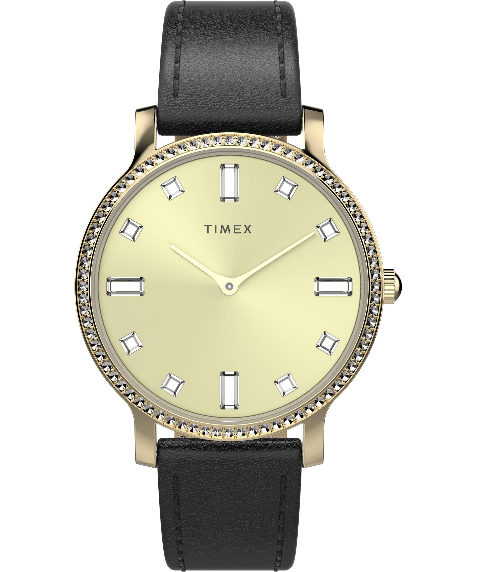 Timex Zegarek damski Transcend 34 mm ze skórzanym paskiem