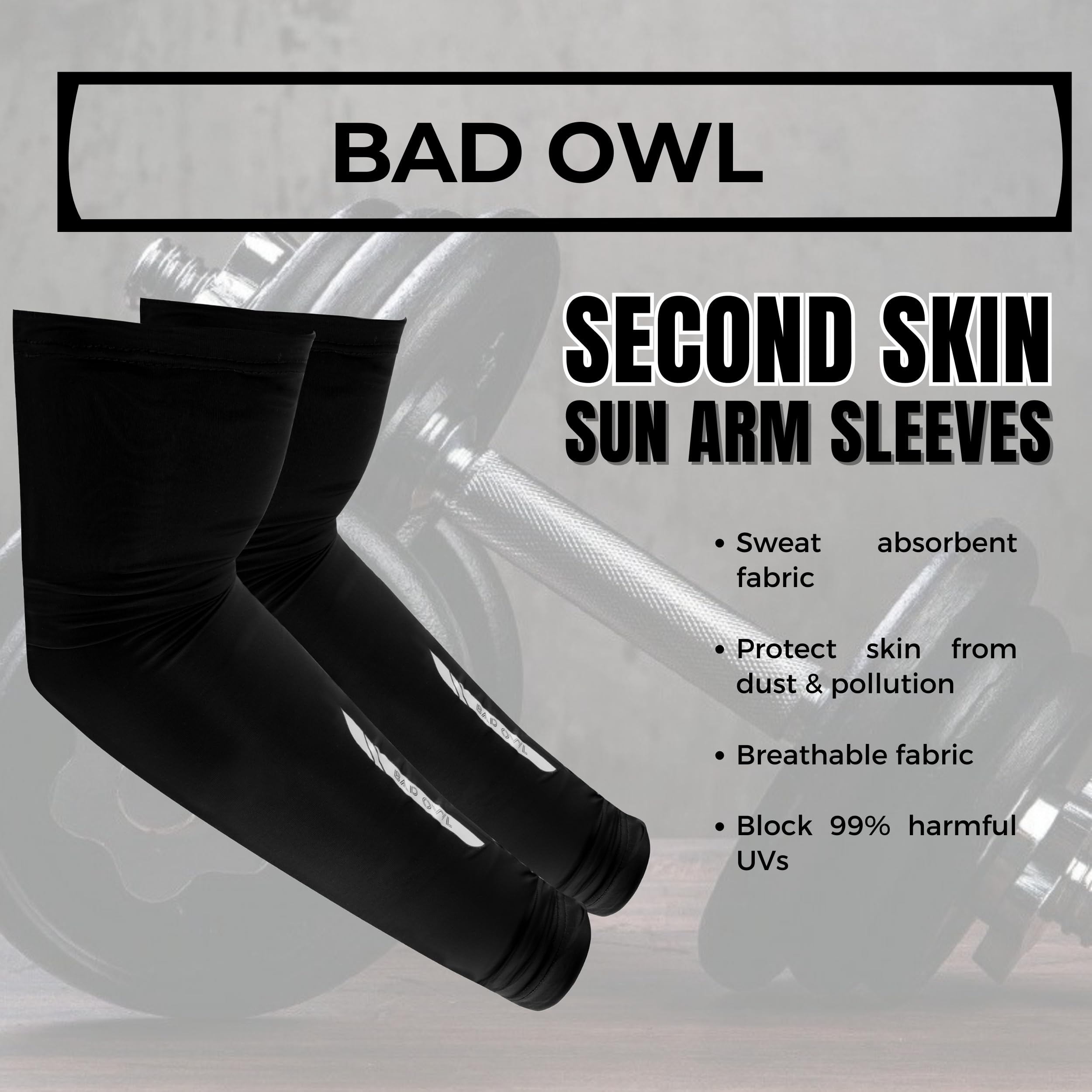 BADOWL Arm Sleeves for Men & Women|UV Protection Hand Sleeves for Boys & Girls|Arm Cover for Biking, Cricket, Cycling, Outdoor Sports (Dark Blue) 3