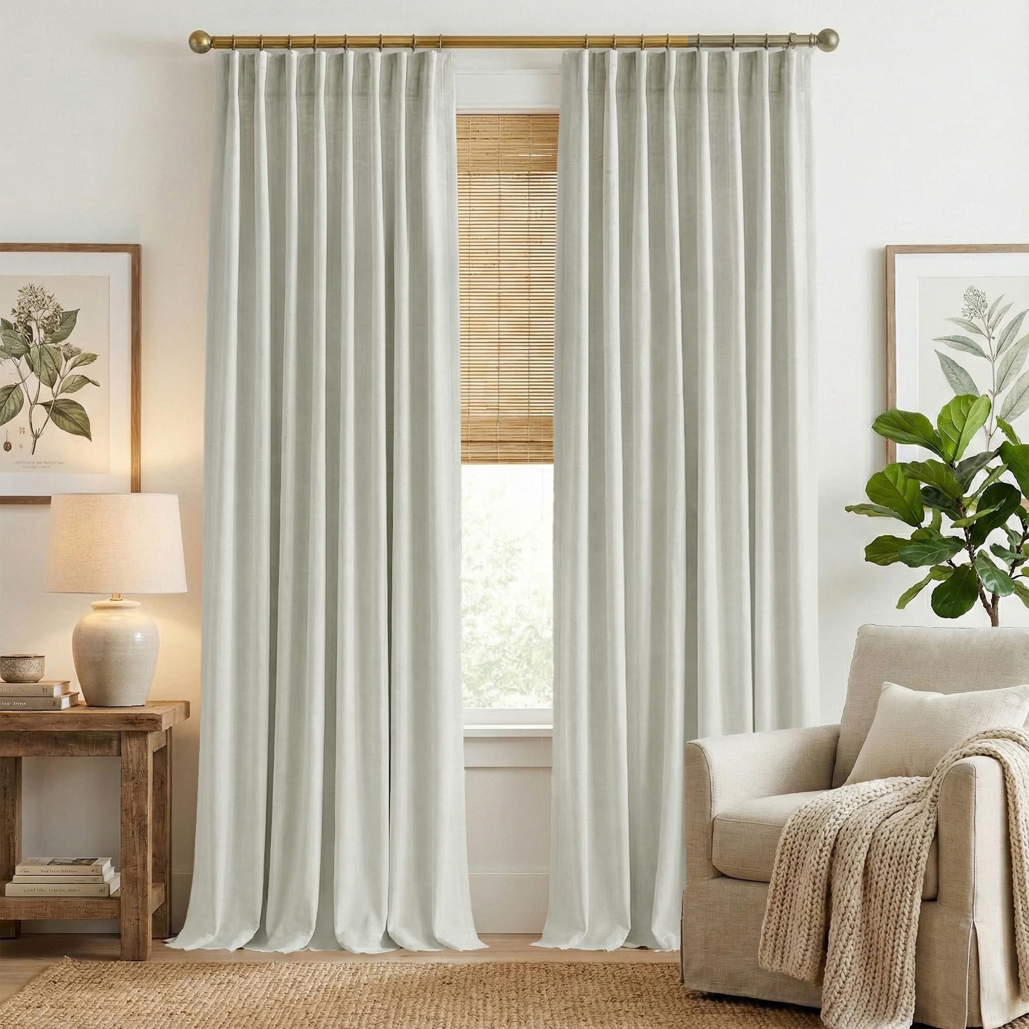 NICETOWN Room Darkening Curtains 96 inches Long 2 Panels, Thermal Curtains Rod Pocket/Back Tab/Hook Belt Light Blocking Noise Canceling Window