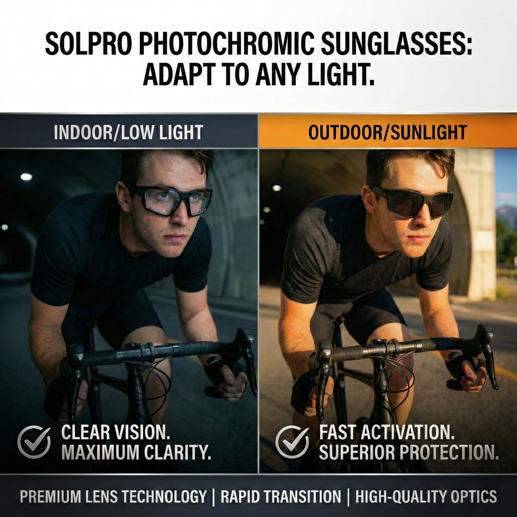 SOL PRO - Gafas de seguridad antivaho para motocicleta, acolchadas de espuma, a prueba de polvo, resistentes al viento, para hombres y mujeres
