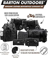 Vista 1 de Motorcycle Bags - Luggage Set - All Genuine Leather - Fits Any US Bike - Extra Storage Pockets Featuring Rugged Stitching - Set of 9 Pieces