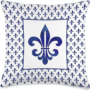 26 Fleur De Lis Metal Decor Ideas That Add French Elegance 47 Paris French Fleur de Lis Navy Blue Watercolor Look Throw Pillow