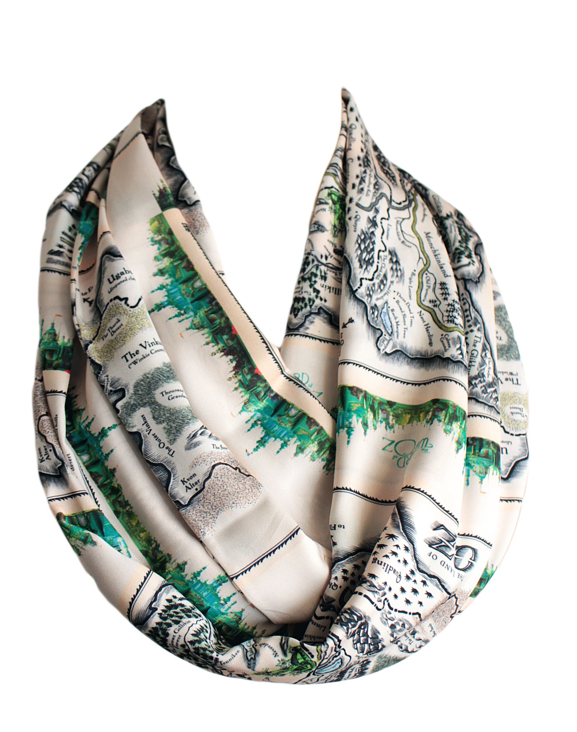 Etwoa The Wonderful Wizard of Oz Map Infinity Scarf Lyman Frank Baum - Image 2
