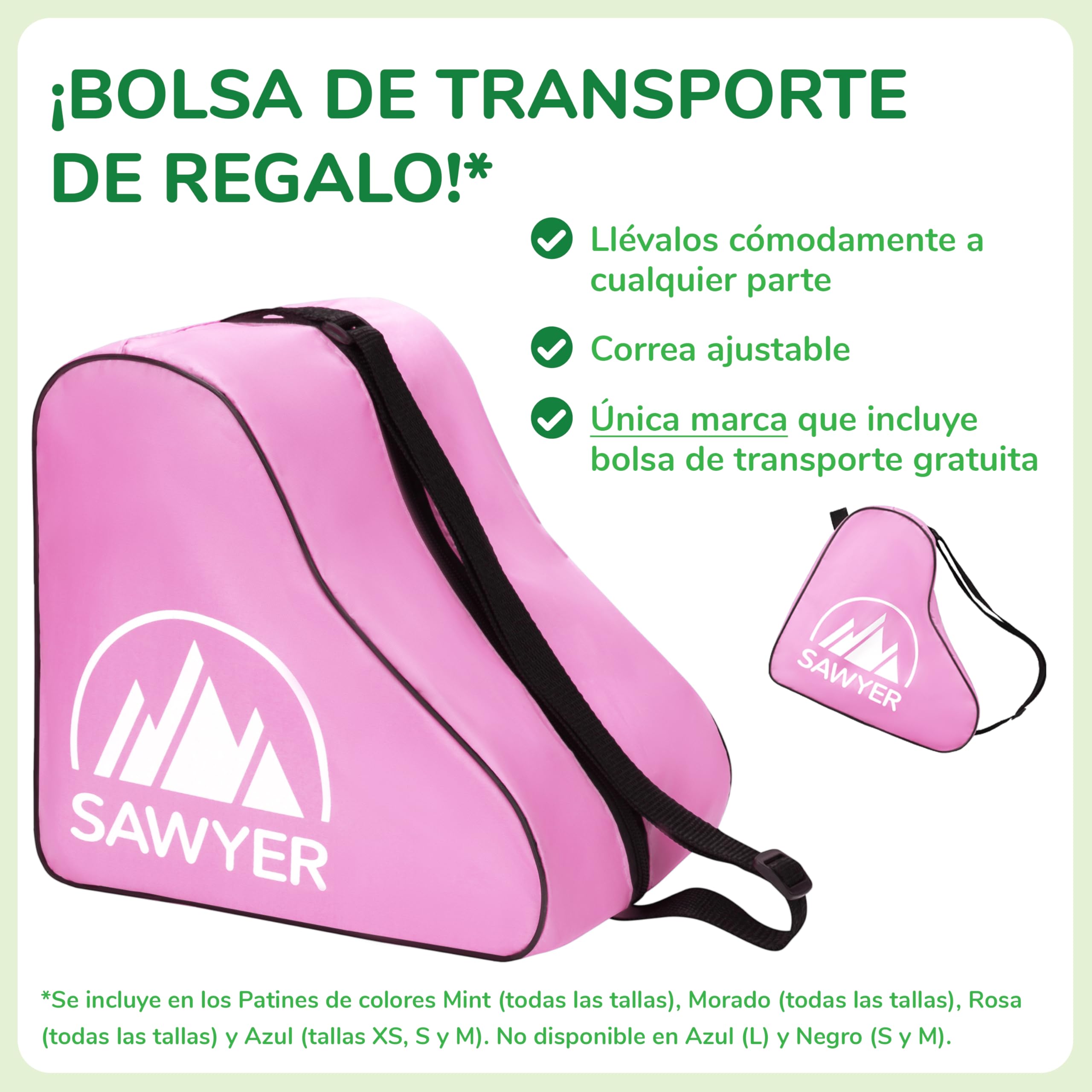 Sawyer Bikes - Patines Ajustables 4 Ruedas LED - Tallas 23 a 38