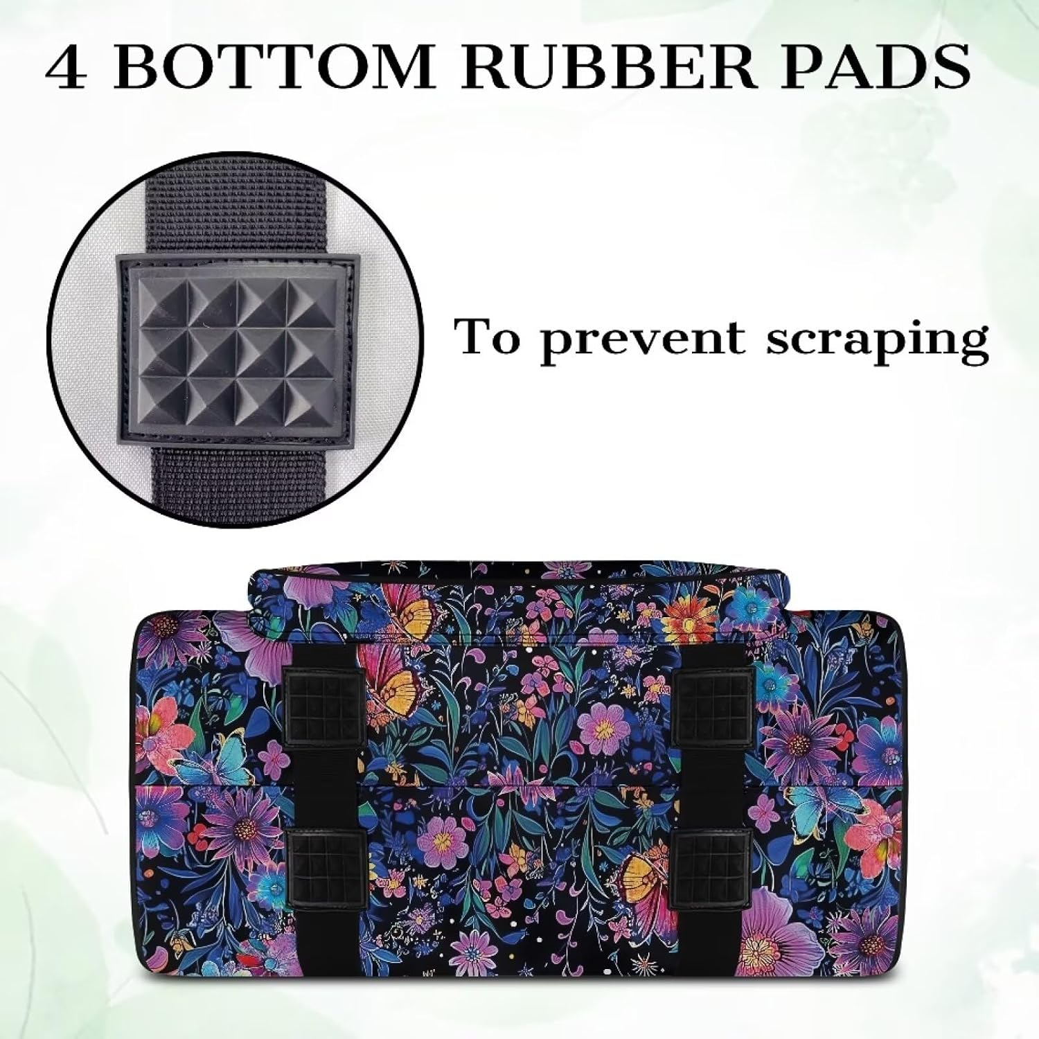 Moon and Flowers Sewing Sewing Machine Carrying Case Tote Bag, Portable Sewing Machine Carry Cover Bags with Zippers, Pocket and Handle for Most Standard Sewing Machines