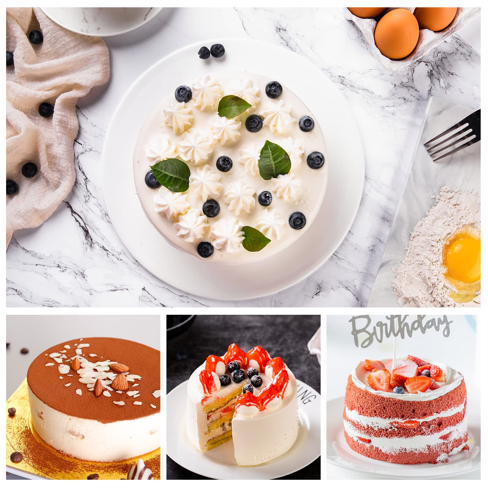Ensemble de 4 moules à charnière antiadhésifs, 4", 7", 9", 10", moules à gâteau au fromage, ensemble de fond amovible, ensembles de moules à gâteau ronds for la cuisson, moule à gâteau étanche for les