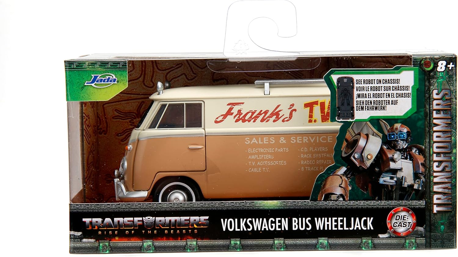 Jada Transformers Rise of The Beast 1:32 Volkswagen Bus Wheeljack w/Robot On Chassis Die-Cast Car, Toys for Kids and Adults