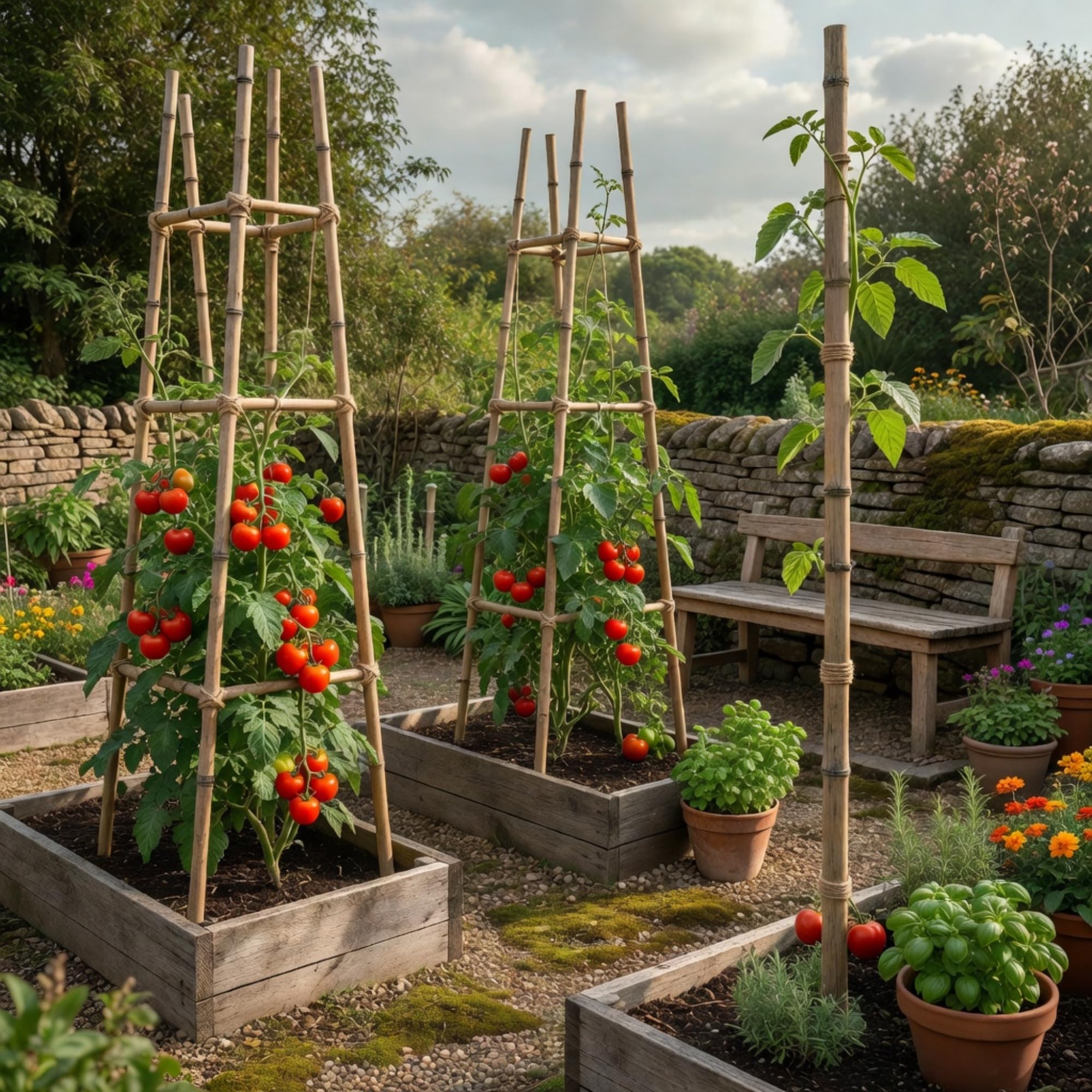 Z&A - Bamboo Garden Canes 2FT, 30x (60CM / 8–10 mm) - Natural Gardening Plant Support - Professional Heavy Duty Thick Sticks - Strong & Sturdy Bamboo Canes - Garden Stakes For Tomato, Beans — image 1