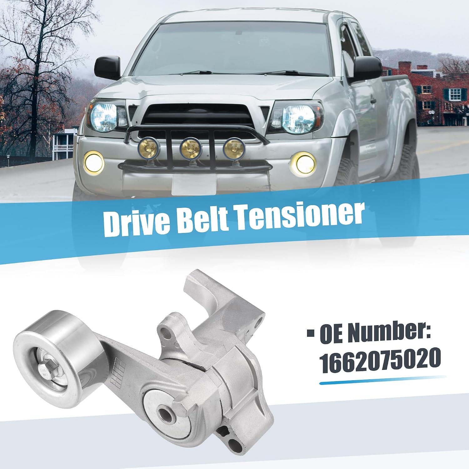 X AUTOHAUX Belt Tensioner Pulley Assembly No.1662075020/1662075040 for Toyota Tacoma 2.7L 2007-2022