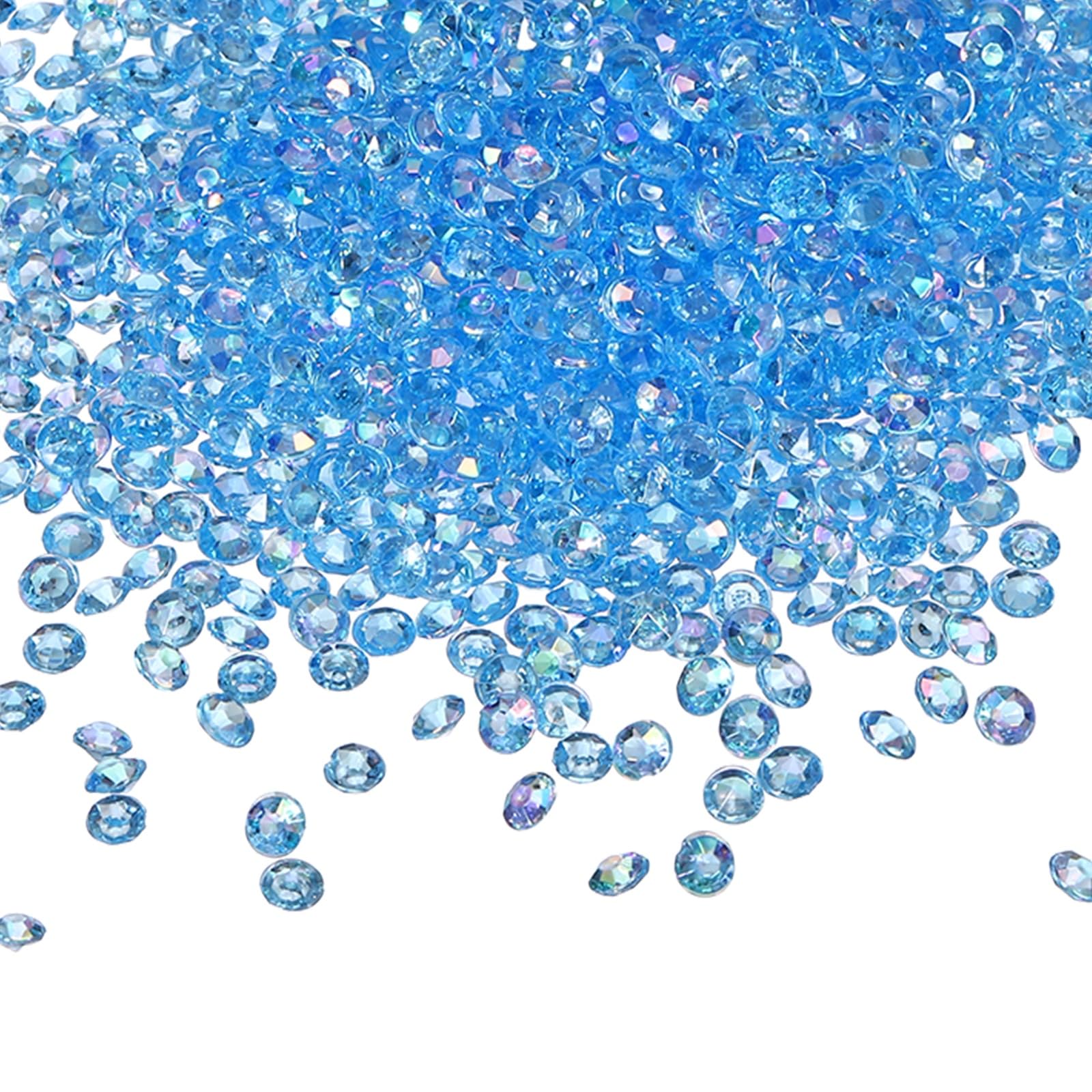 sourcing map 5000Pcs Wedding Table Scatter Confetti Diamond, 4.5mm Acrylic Bulk Fake Crystals Vase Diamonds Decorations for Table Centerpiece Wedding Bridal Party Vase Beads, Light Blue AB
