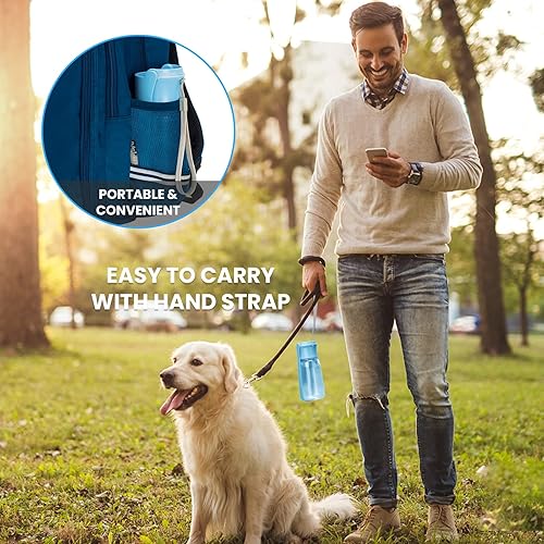 Miniatura 5 de AIKIDS Botella de agua portátil para perros, dispensador de agua plegable para perros, a prueba de fugas, plástico de grado alimenticio, botella de