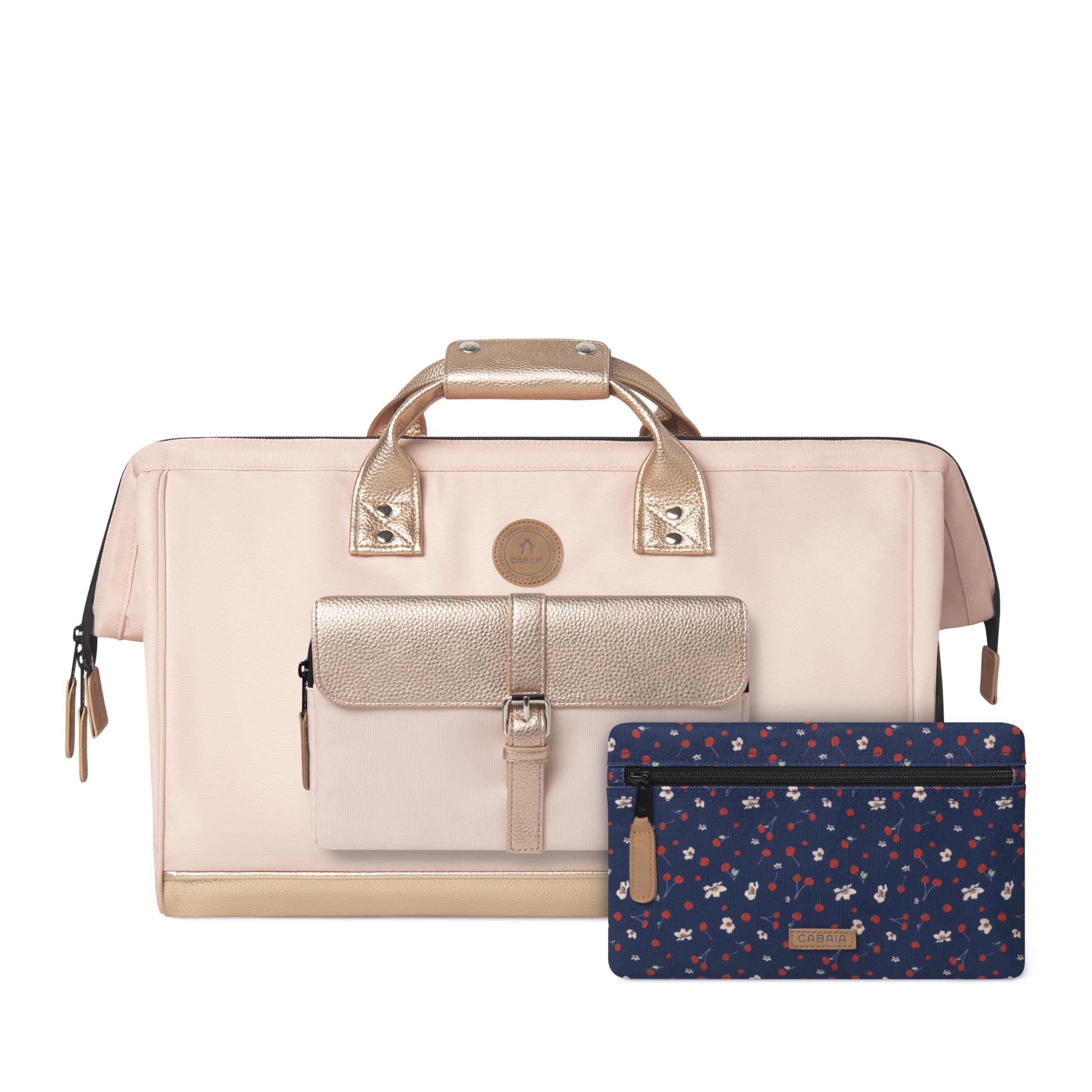 CABAIA - Sac de Voyage Duffle Adventurer Queretaro 40L - Compatible Bagage Cabine 45x30x29 - Déperlant & Certifié Vegan - 2 Poches - Compartiment à Chaussures - Sac Week-​End, Sac de Sport - Rose