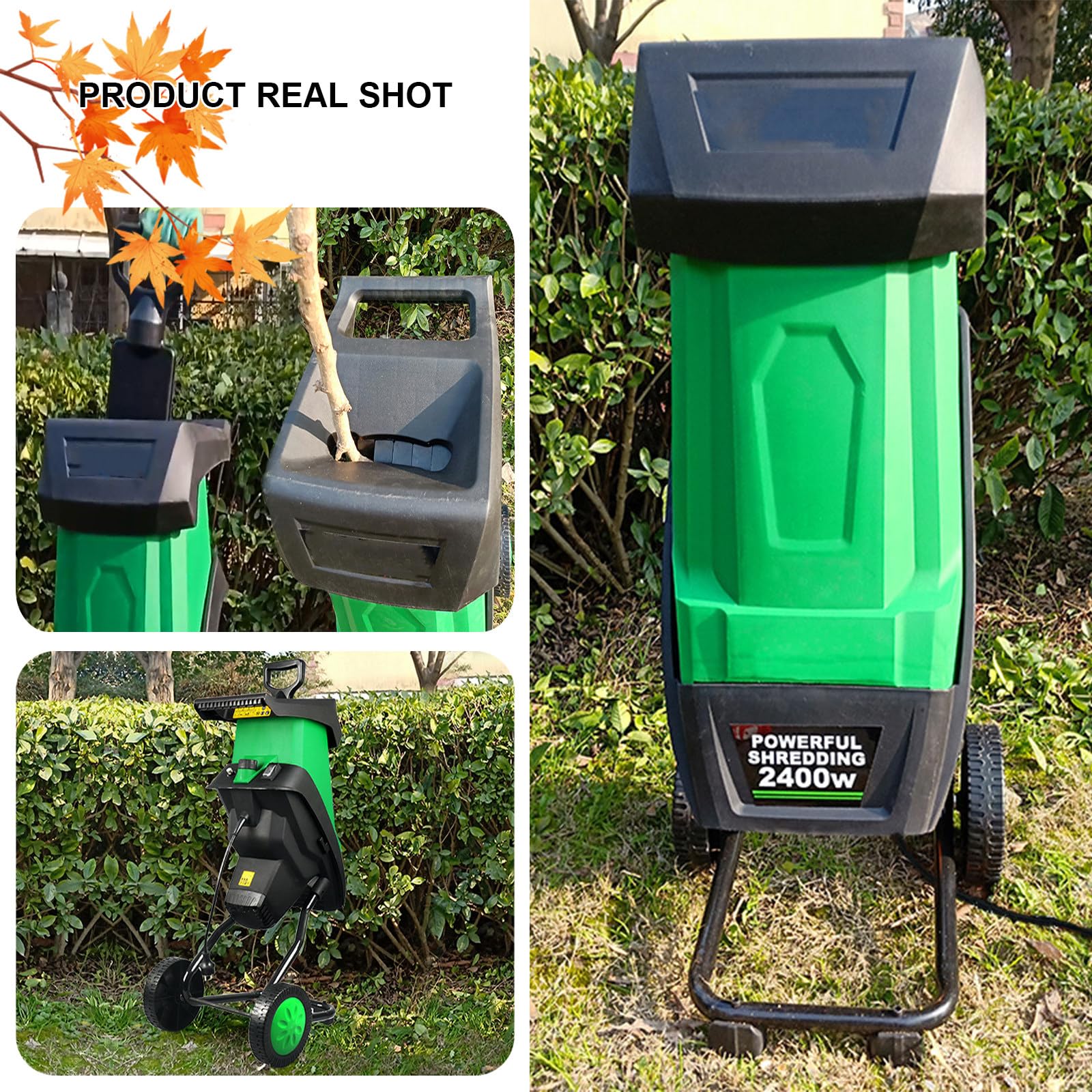Trituradora De JardíN, Biotrituradora Eléctrica con Bolsa de Recolección 50L, Diámetro de Corte de 39 mm, Herramientas de jardinería, Ideal para Jardines