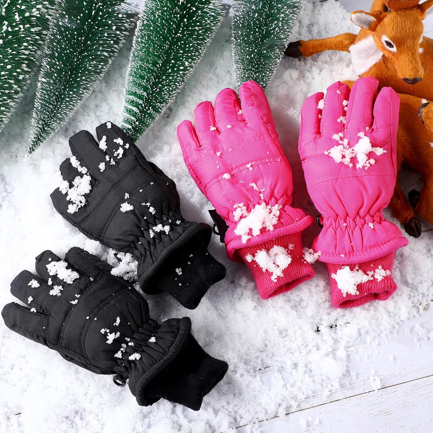 Boao Kids Winter Ski Gloves Waterproof Warm Snow Mittens Full Finger Gloves for Toddlers Infants - Image 7