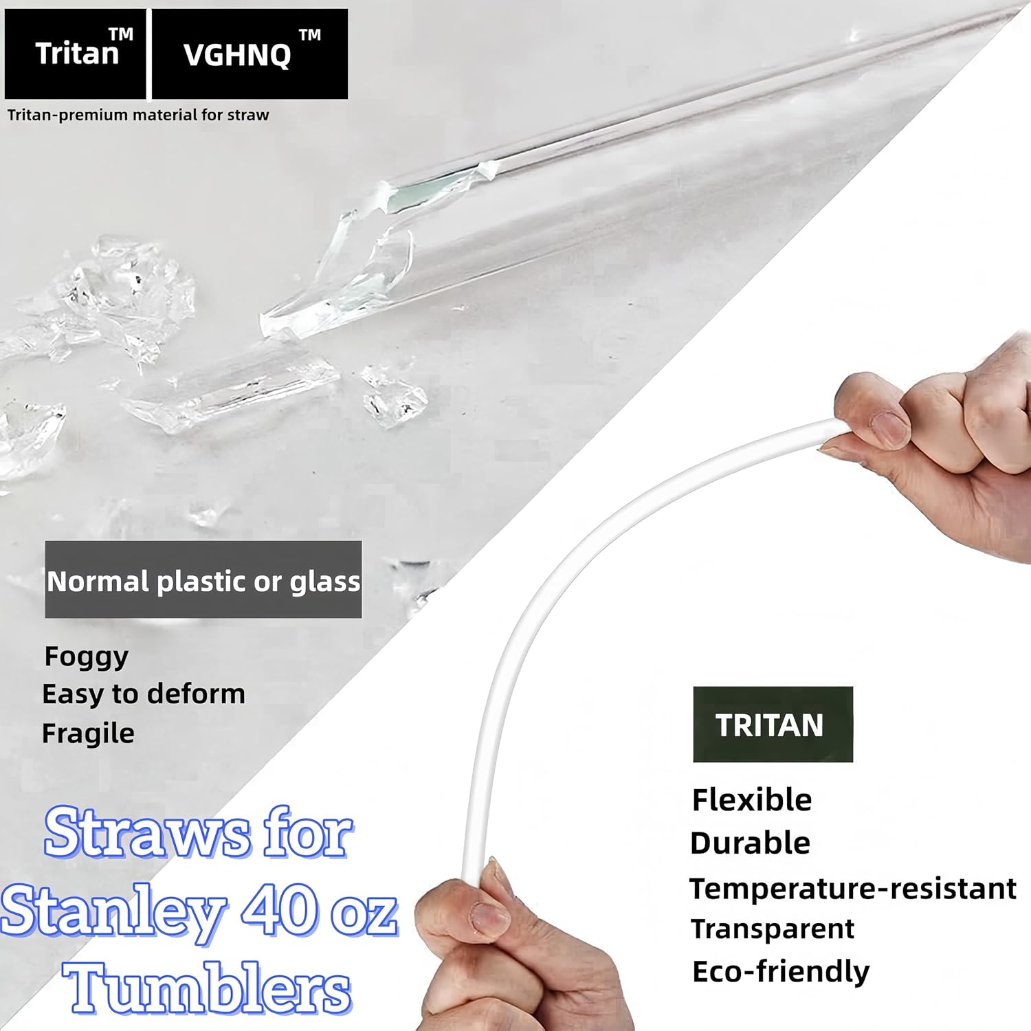 Replacement Straws for Stanley 40oz Tumbler, 12 Inch, 6-Pack