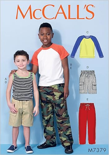 McCalls m7378(36) BoysPatrón de costura para tops, pantalones cortos, pantalones