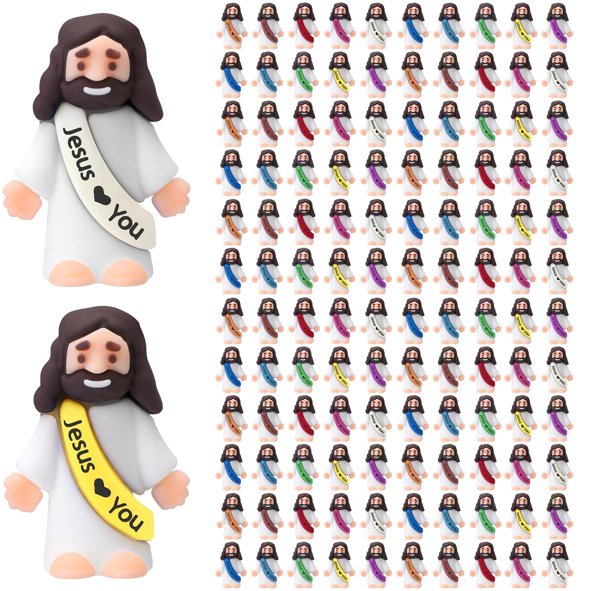 120Pcs Little Jesus Figures, 120pcs Action Figures Little Jesus Figurines in Bulk, Jesus Love You Figures, Religious Gifts for Christians Women Mom