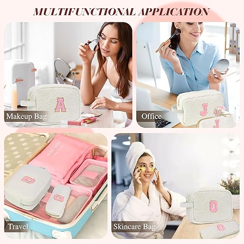 Miniatura 7 de Bolsa de maquillaje de viaje grande y bonita bolsa de cosméticos para mujer, estuche de maquillaje de cuero, organizador profesional de cosméticos