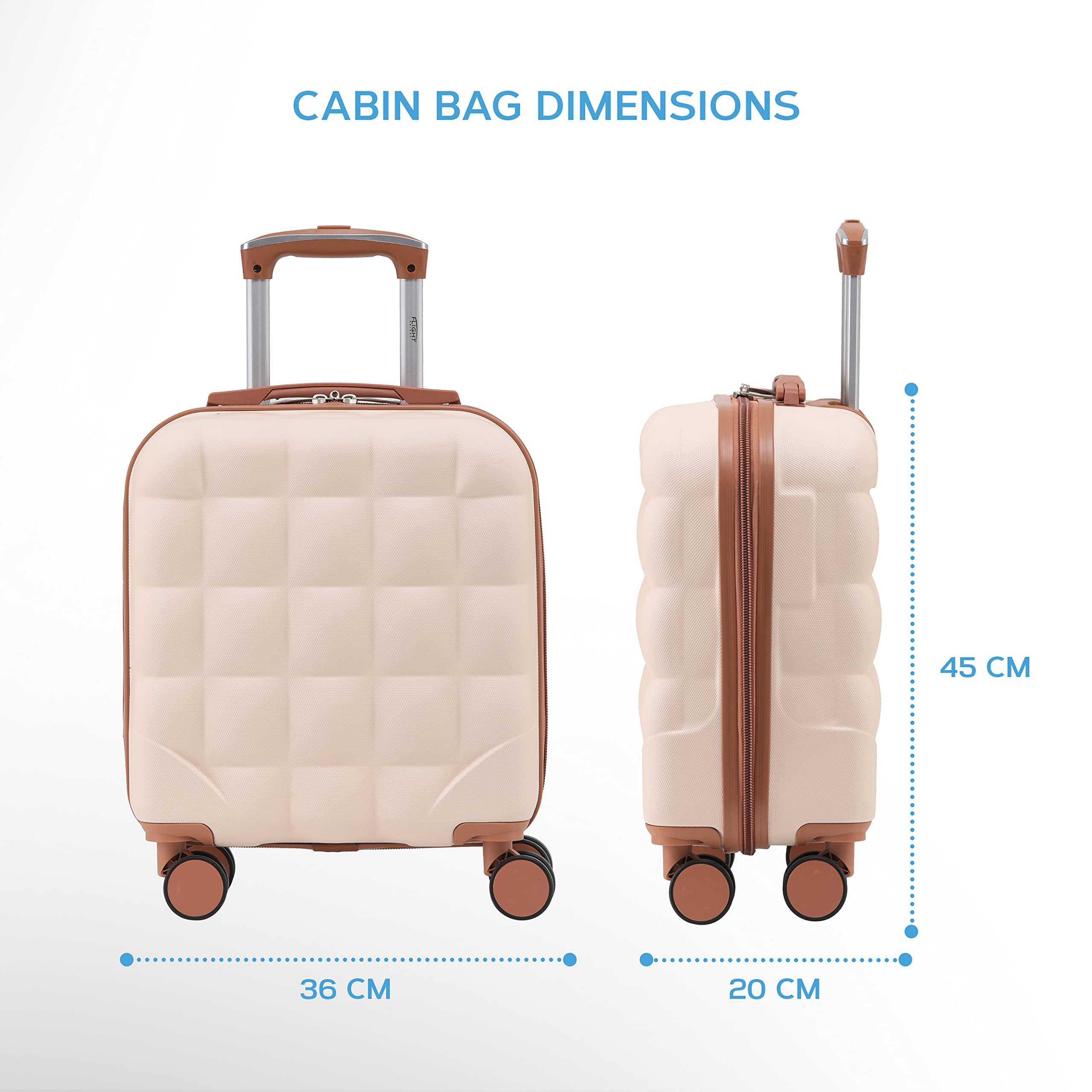 Flight Knight Bubble Suitcase - Ryanair easyJet Jet2 Approved - 8 Wheel Carry Cabin Hardcase 45x36x20cm