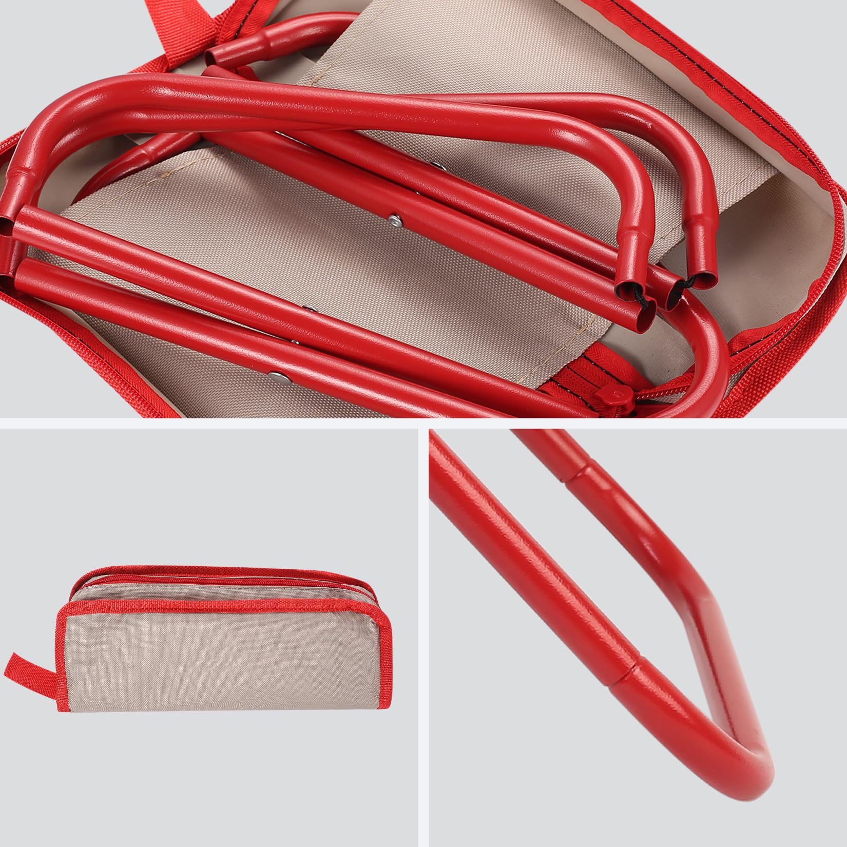 Xujinsongg Tabouret Pliable 25 Cm – Léger 0,5 Kg, Supporte 120 Kg, Tissu Oxford Double Couche, Pour Camping, Plage, Jardin Ou Pêche