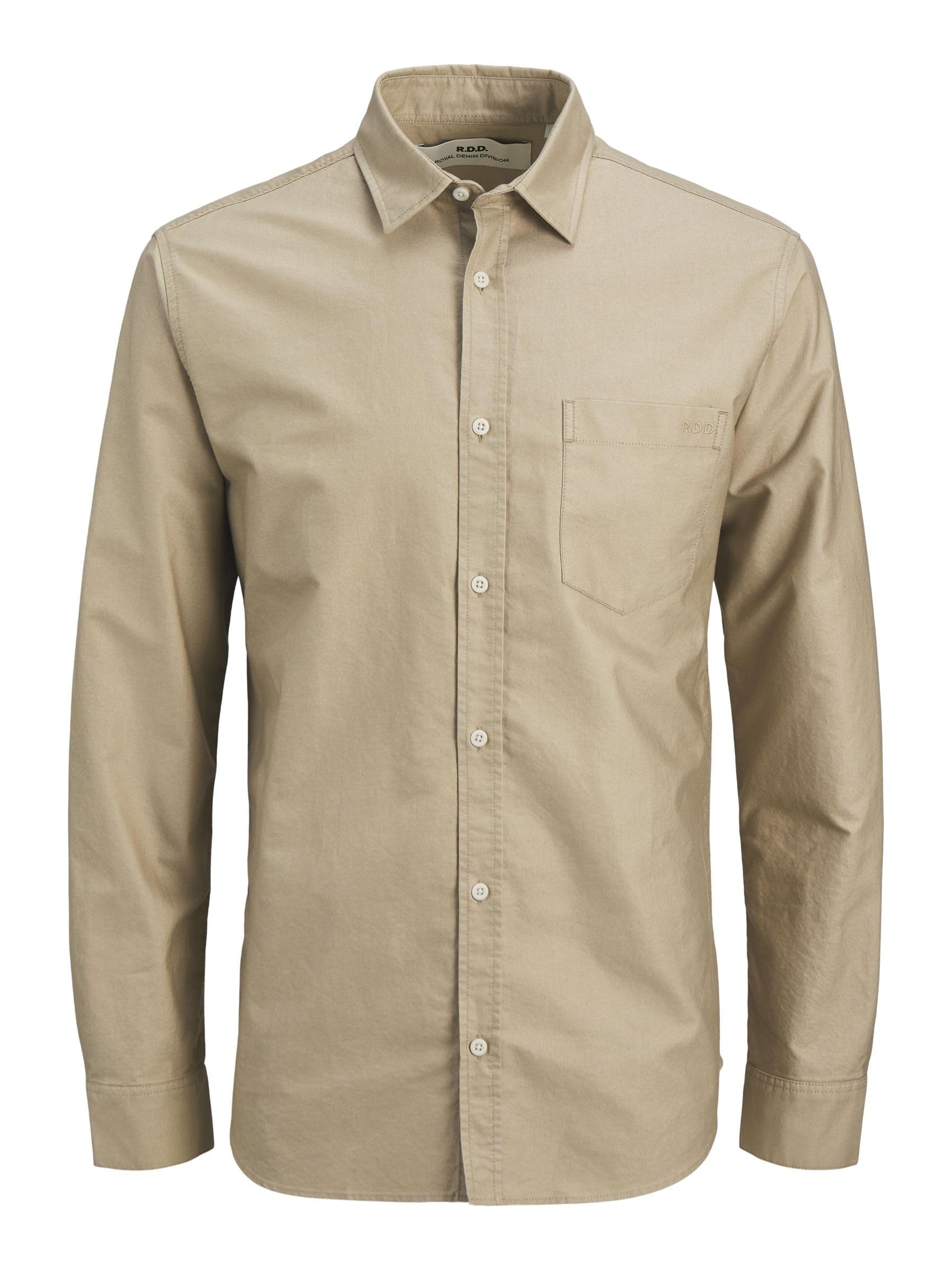 R.D.D. ROYAL DENIM DIVISION Herren Rddlesner Oxford Solid Shirt L/S Noos, White Pepper, XL EU
