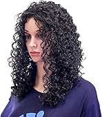 SWACC 20-Inch Long Big Bouffant Curly Wigs for Women Synthetic Heat Resistant Fiber Hair Pieces with Wig Cap (Black)