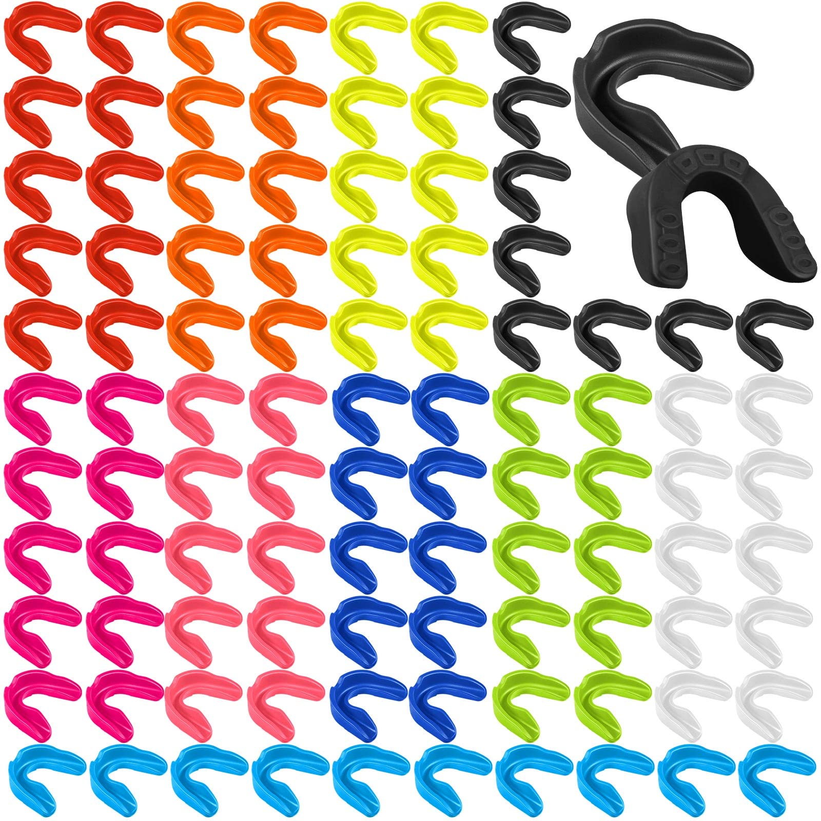 Kathfly 100 Pcs Youth Mouth Guard for Sports Mouthguard Athletic Football Mouth Guard Football Mouthpiece Gum Protection for Boxing Basketball Hockey Karate(Assorted Colors)