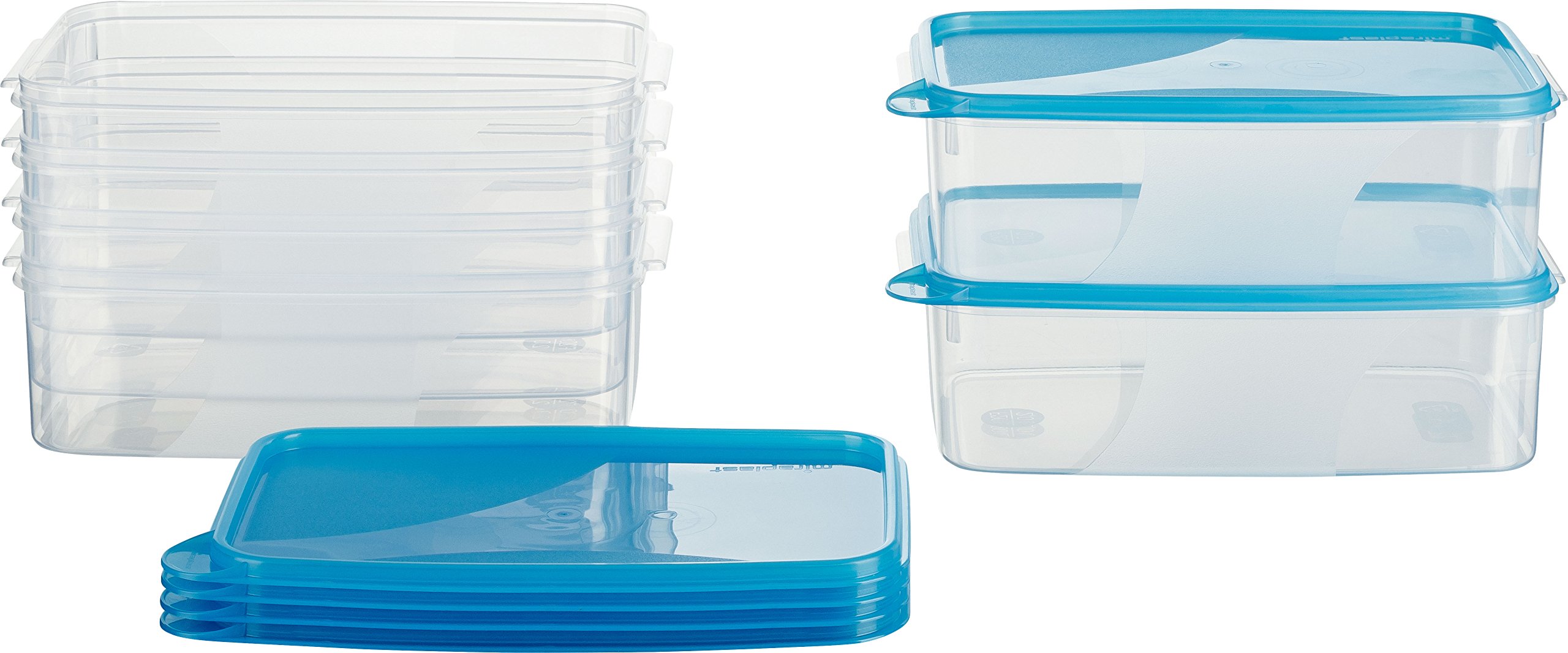 MiraHome Gefrierdosen 6x2L rechteckig blau – Vorratsdosen mit Deckel luftdicht – Transparente Frischhaltedosen mit Deckel – Aufbewahrungsbox Küche für Mealprep & Organisation – Austrian Quality